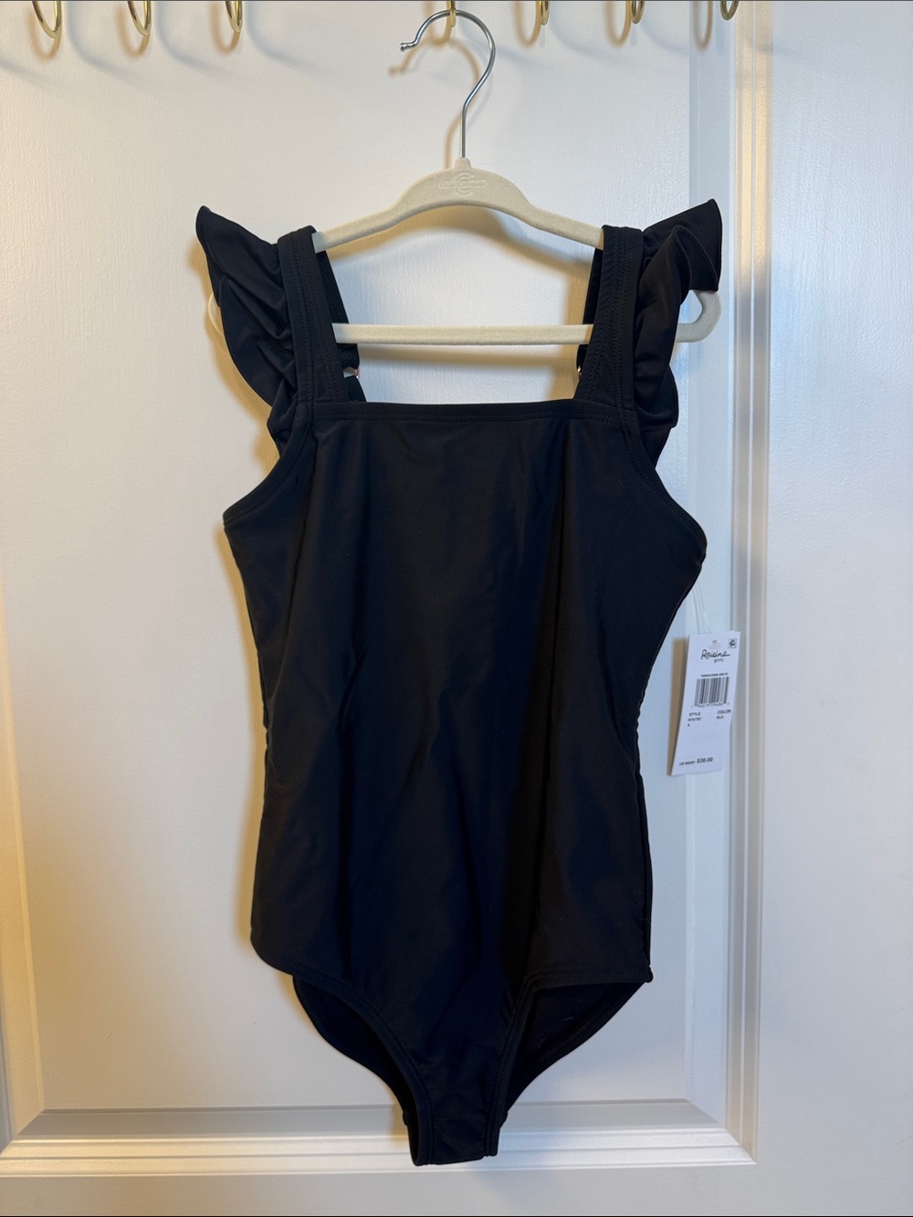 Raisins Black Ruffled One-Piece Swimsuit